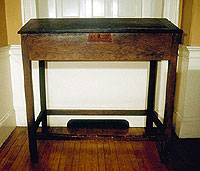 Photo of Nathaniel Hawthorne's desk at the Salem Customhouse