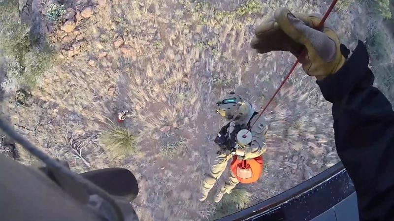 AMO agents conducts hoist extraction