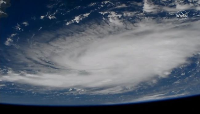 Hurricane Dorian churning in the Atlantic Ocean. Courtesy NASA.