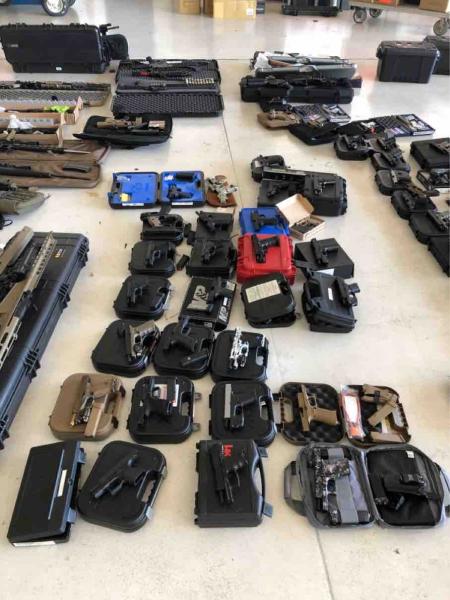 Weapons seized after an inspection of the aircraft.