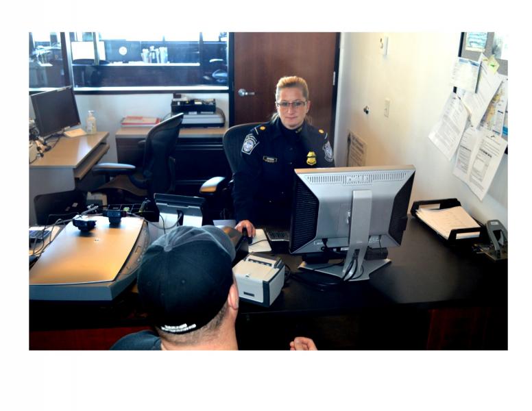 CBP officer processes Global Entry applicant