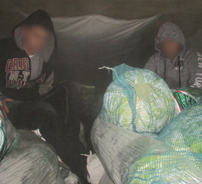 Illegal Immigrants rescued from tractor trailer at the Falfurrias, Texas checkpoint